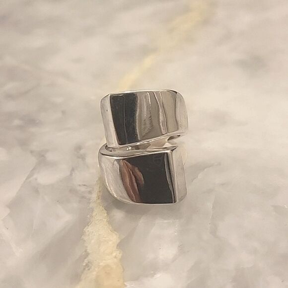 NWT Jules Smith Americana 7 Goth Punk Moto Boho Silver Sculptural Wrap Ring NEW - Picture 1 of 4